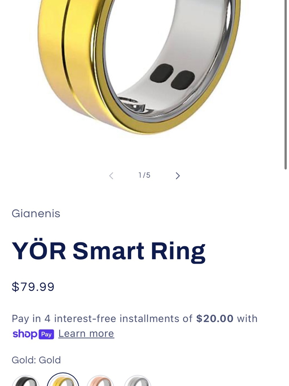 Smart Ring — Gold and Silver Two-Tone Band